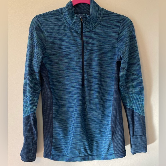 Athleta Flurry Half-Zip Athletic Navy & Gray Pullover Size large - Picture 3 of 7